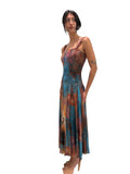 MONET Sleeveless Tea Length Fit N Flare Paneled Dress : XS