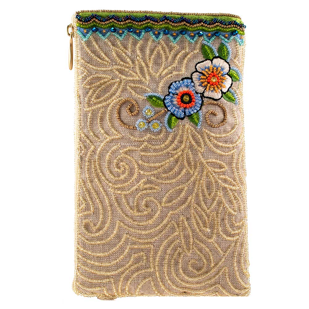 Mary Frances Soaring Spirit Beaded Dragonfly and Floral Crossbody Bag