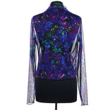 MIA Sheer Long Sleeve Print Bolero Cover-up : XS