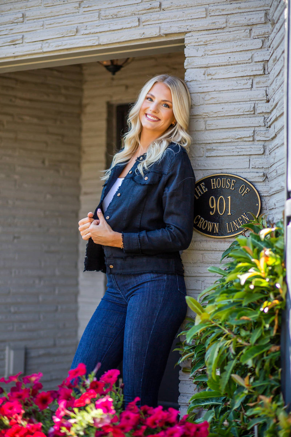 Jessie Linen Jacket - New Color: Navy / S