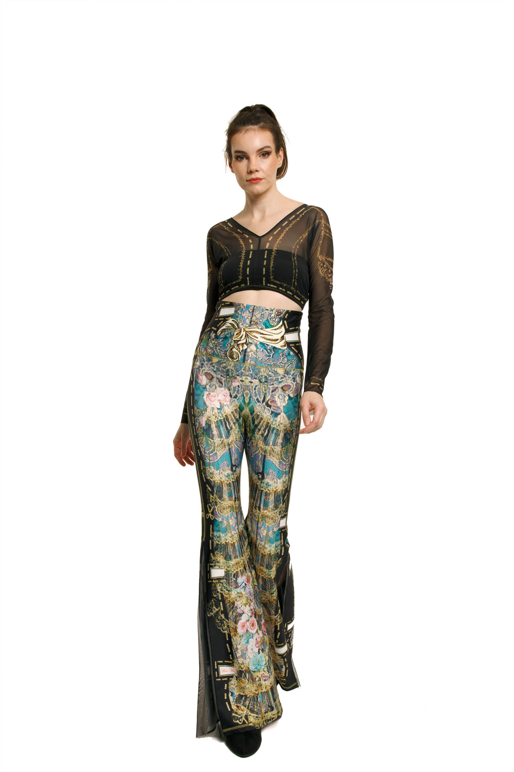 Comfort Pants-Blue - Paper Dolls: Multi color-Black / S/M