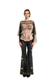 IPNG Paper Dolls Shawl Blouse - Pink/Black