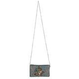 Mary Frances Mariposa Beaded Butterfly with Blue Crossbody Phone Bag