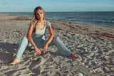Lady of The Seas Cap Sleeve Top - Sea Foam Blue