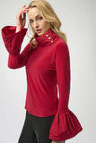 Joseph Ribkoff Silky Knit and Memory Fitted Top Style 254109 - Deep Cherry