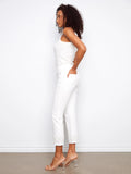 Charlie B. Ring Spun Flare Leg Denim with Zigzag Embroidery Style C5764 - White