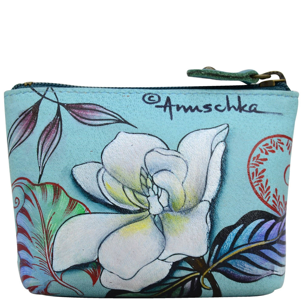 Hand-Painted Leather Coin Pouch - 1031