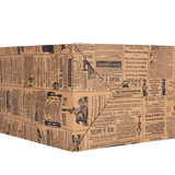 Black Newsprint Kraft Paper Shopping Bags: Black - Newsprint / Case of 100 / Medium