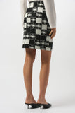 Joseph Ribkoff Jacquard Sweater Plaid Print Pull-On Skirt Style 
253146 - Black/Cream