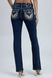 Miss Me Embellished Pocket Mid Rise Boot Cut Jeans Style M3080B89