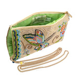 Mary Frances Soaring Spirit Beaded Dragonfly and Floral Crossbody Bag
