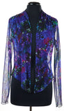 MIA Sheer Long Sleeve Print Bolero Cover-up : XS