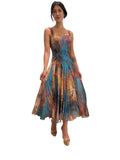 MONET Sleeveless Tea Length Fit N Flare Paneled Dress : S
