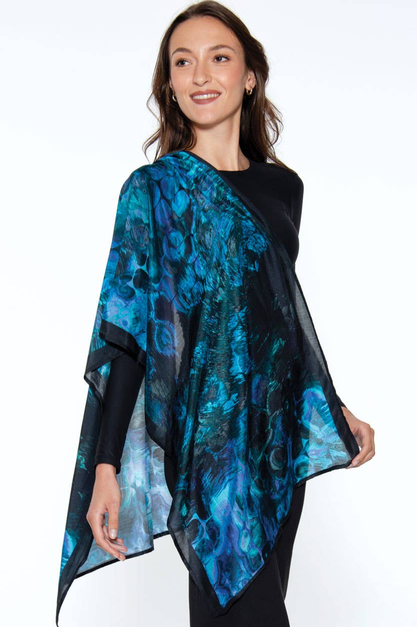 Samiya Scarves : Blue Abstract