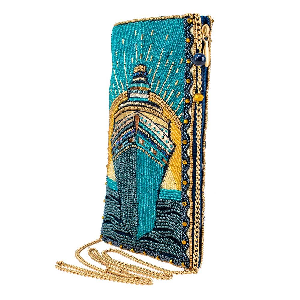 Mary Frances Hand Beaded Midnight Cruise Crossbody Phone Bag