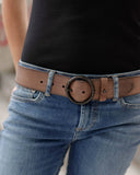 Pip | Vintage Full-Grain Leather Belt for Women: Cognac / M-90