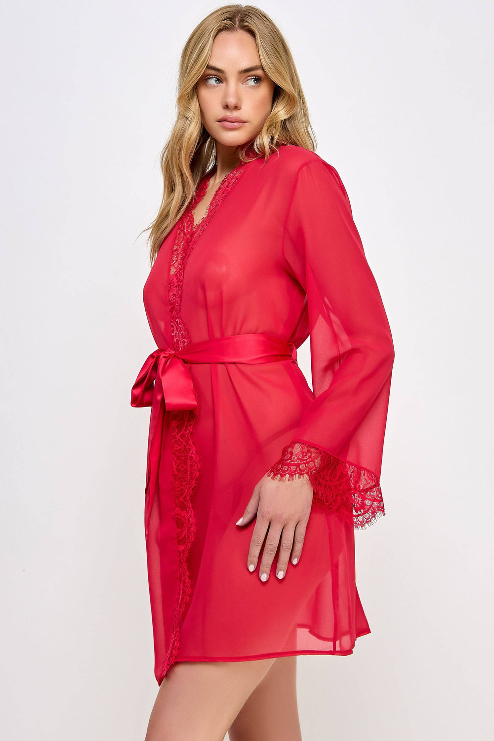 2493 Vivian Robe: Red / L/XL