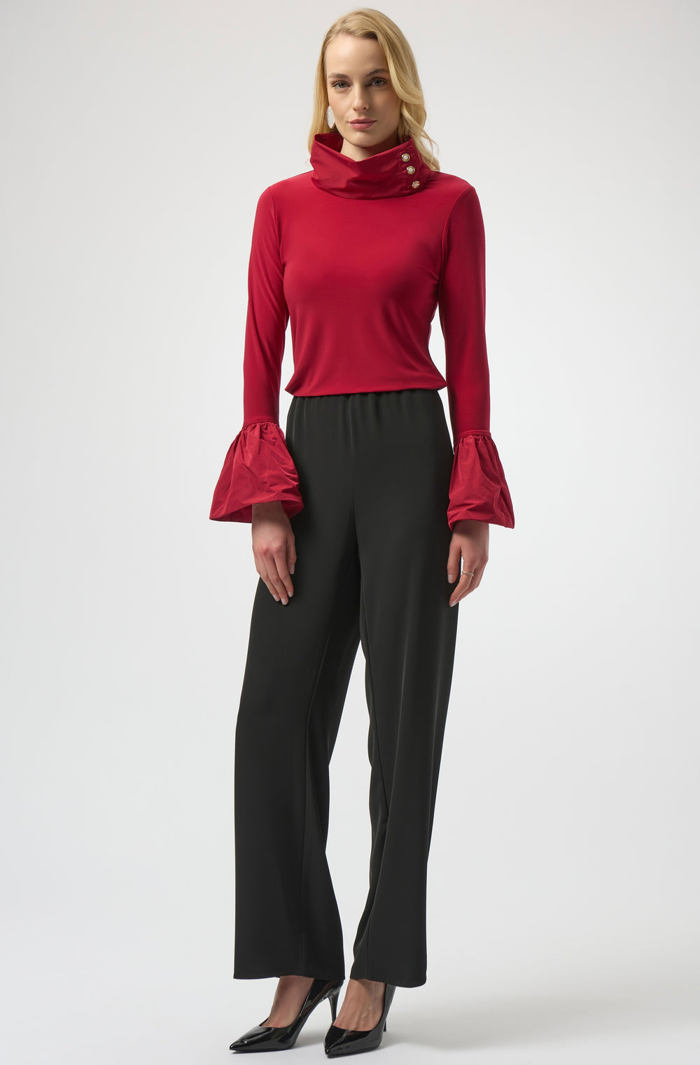 Joseph Ribkoff Silky Knit and Memory Fitted Top Style 254109 - Deep Cherry