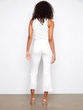 Charlie B. Ring Spun Flare Leg Denim with Zigzag Embroidery Style C5764 - White