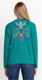 LAST ONE SZ L - Johnny Was Sisa Thermal Henly Top Style J16524-7 - Quetzal Green