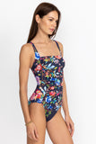 Johnny Was Ocean Dreamer Ruched One Piece Bathing Suit 
Style #CSW9123-U - Multi