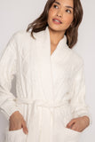 LAST ONE SZ S - PJ Salvage Luxe Chenille Cable Knit Robe Style RKCKR - Ivory