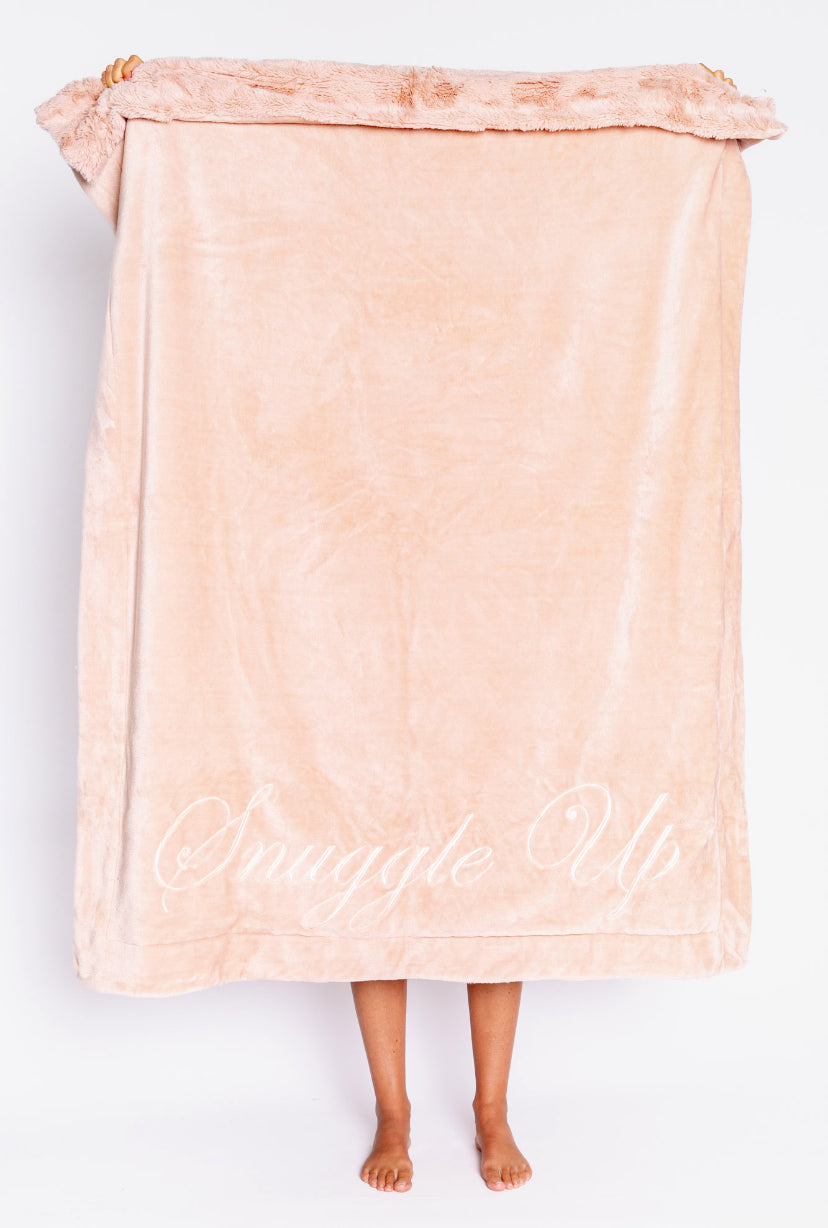 PJ Salvage Luxe Plush “Snuggle Up” Blanket Style RELPBL - Blush