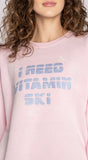 PJ Salvage Vitamin Ski Sweatshirt Style RLVSLS - Pastel Pink