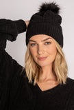 PJ Salvage Cable Lounge Chenille Beanie Style RKCLBE - Black