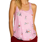 PJ Salvage Rescues are My Favorite Breed Dog Print Tank Style RMRFTK - Pink Orchid