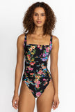 Johnny Was Sognatore Nero Ruched One Piece Bathing Suit Style #CSW0124 - Multi