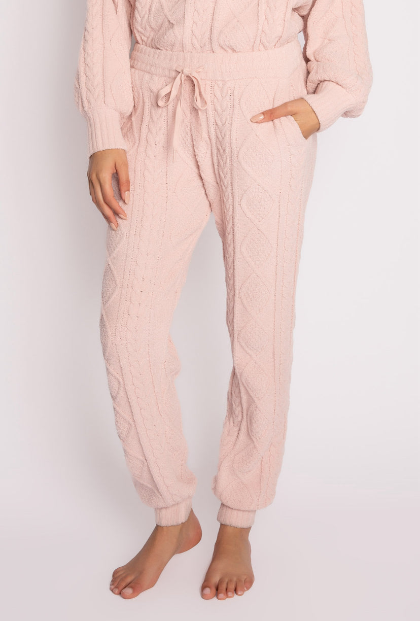 PJ Salvage Cable Lounge Pant Style RKCLP - Pink Clay