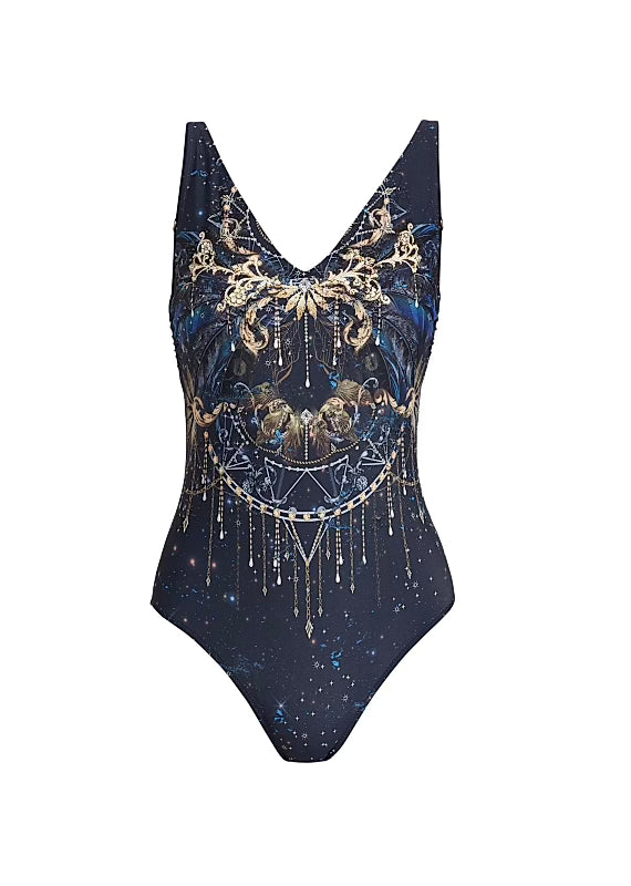 Johnny Was Supernova Sun V-Neck One Piece Bathing Suit Style CSW4424-H