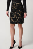 Joseph Ribkoff Baroque Printed Pencil Skirt Style 234296 - Blk/Gold