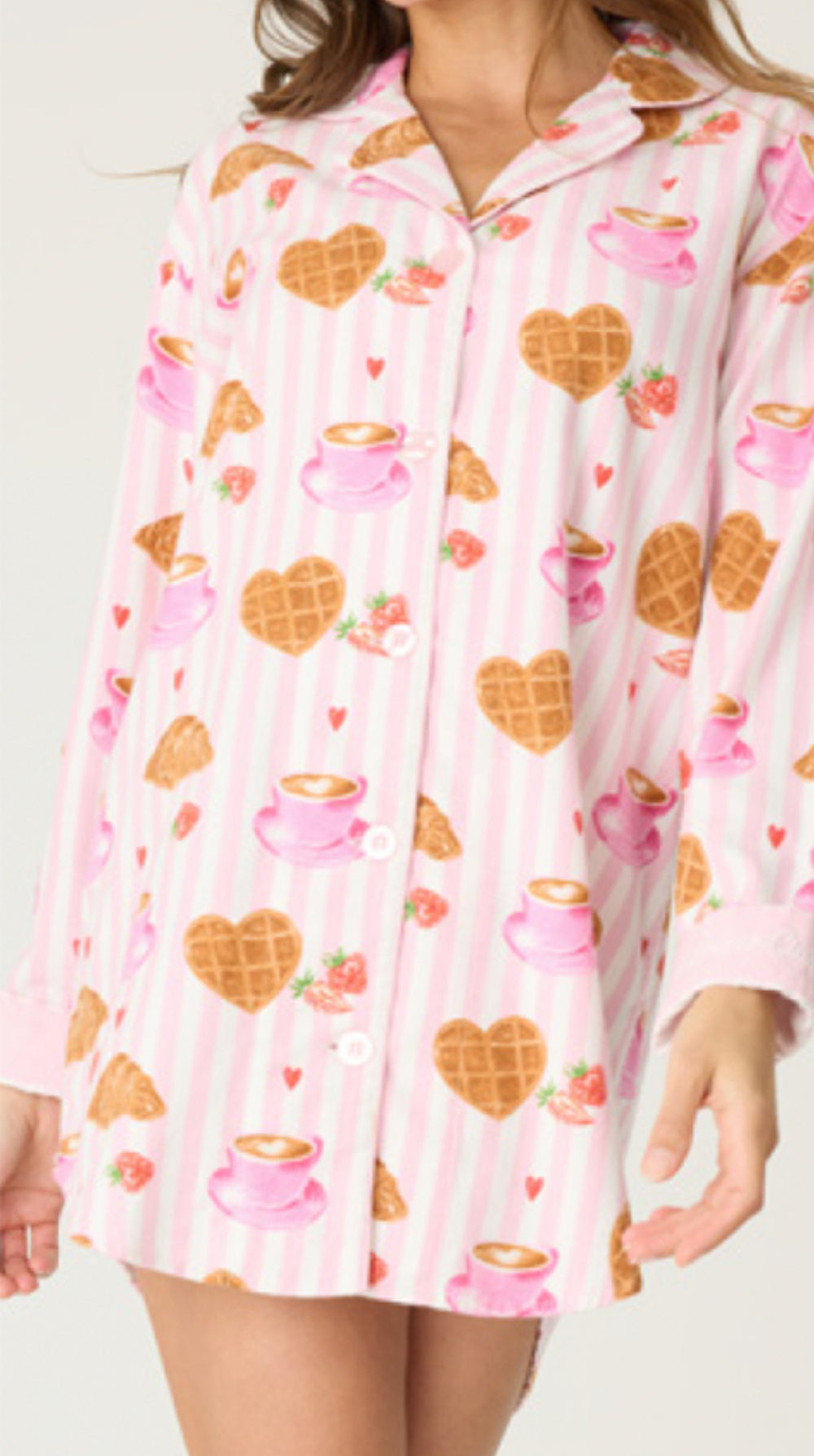 PJ Salvage Brunch Club Nightshirt Style RUFLNS - Pink