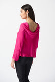 Joseph Ribkoff Necklace Chain Satin Flared Top Style 234045 - Shocking Pink