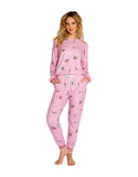 PJ Salvage Rescues are My Favorite Breed Dog Print Banded Pant Style RMRFP2 - Pink Orchid