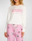 PJ Salvage Rescues are My Favorite Breed Dog Print Top Style RMRFLS2 - Ivory