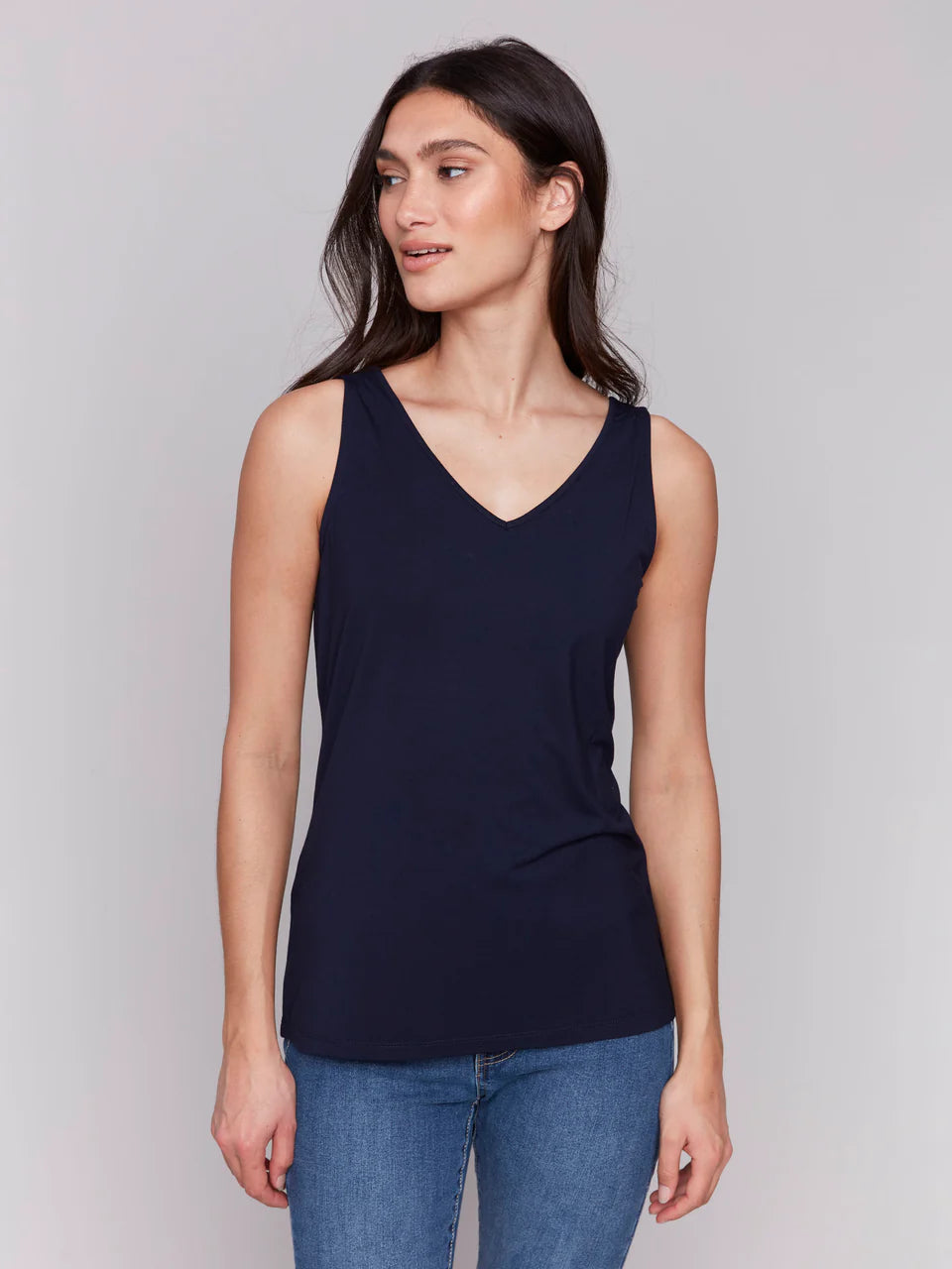 Charlie B. Reversible Bamboo Cami Style C1243S - Navy