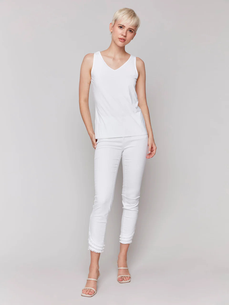 Charlie B. Reversible Bamboo Cami Style C1243S - White