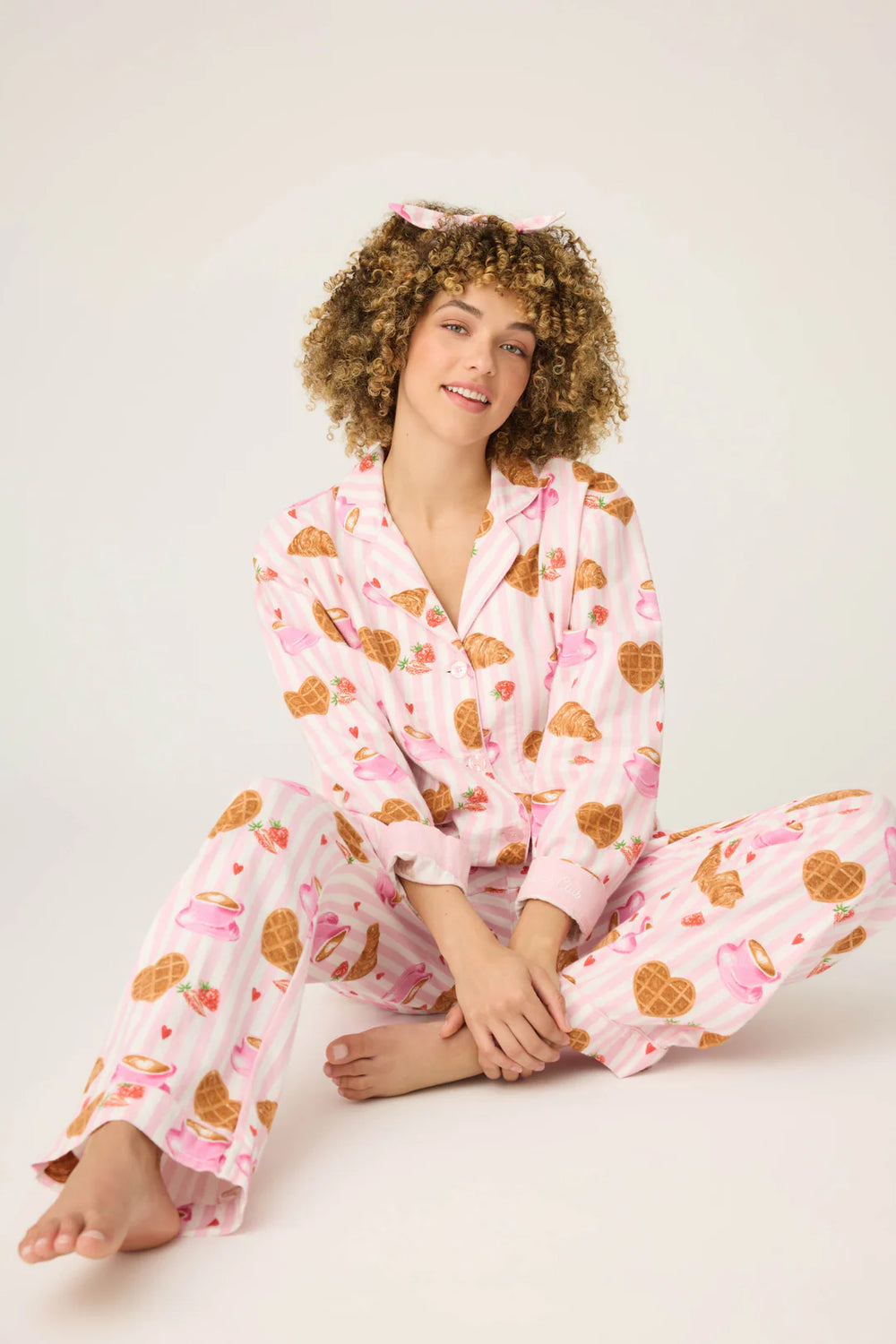 PJ Salvage Brunch Club Flannel Set Style RUFLPJ - Pink