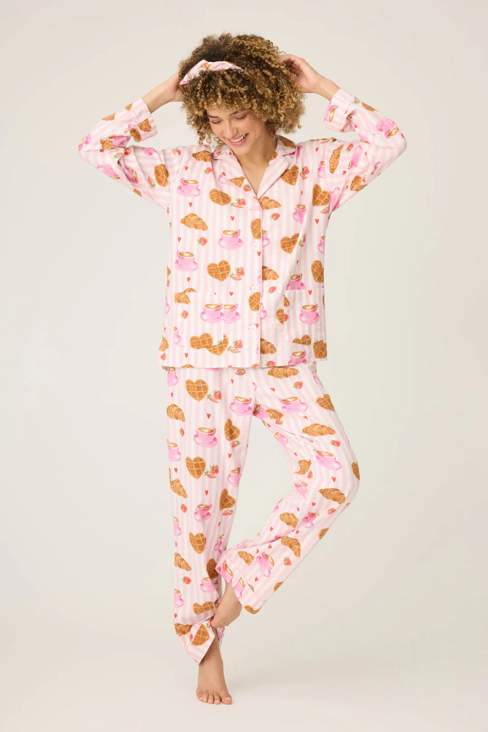 PJ Salvage Brunch Club Flannel Set Style RUFLPJ - Pink
