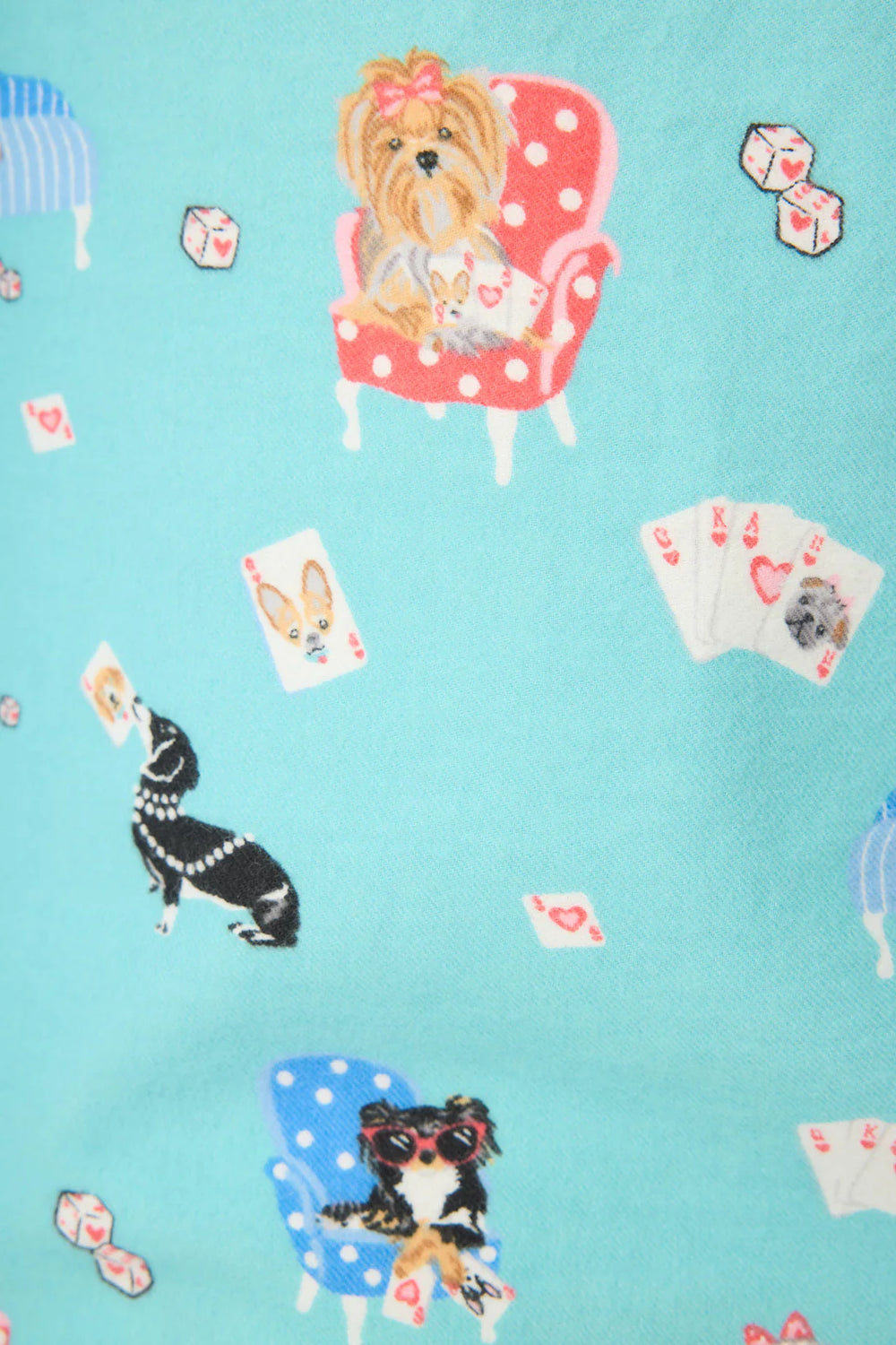 PJ Salvage That’s How I Roll Dogs Flannel Set Style RUFLPJ - Turquoise