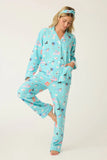 PJ Salvage That’s How I Roll Dogs Flannel Set Style RUFLPJ - Turquoise