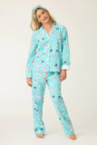PJ Salvage That’s How I Roll Dogs Flannel Set Style RUFLPJ - Turquoise