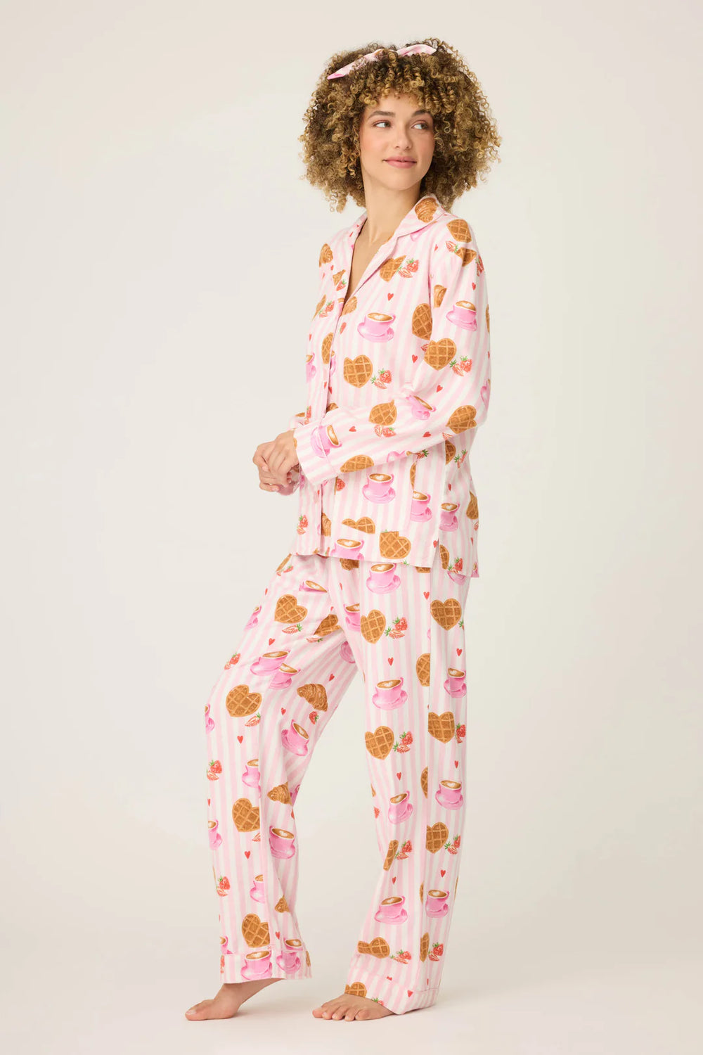 PJ Salvage Brunch Club Flannel Set Style RUFLPJ - Pink