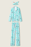 PJ Salvage That’s How I Roll Dogs Flannel Set Style RUFLPJ - Turquoise