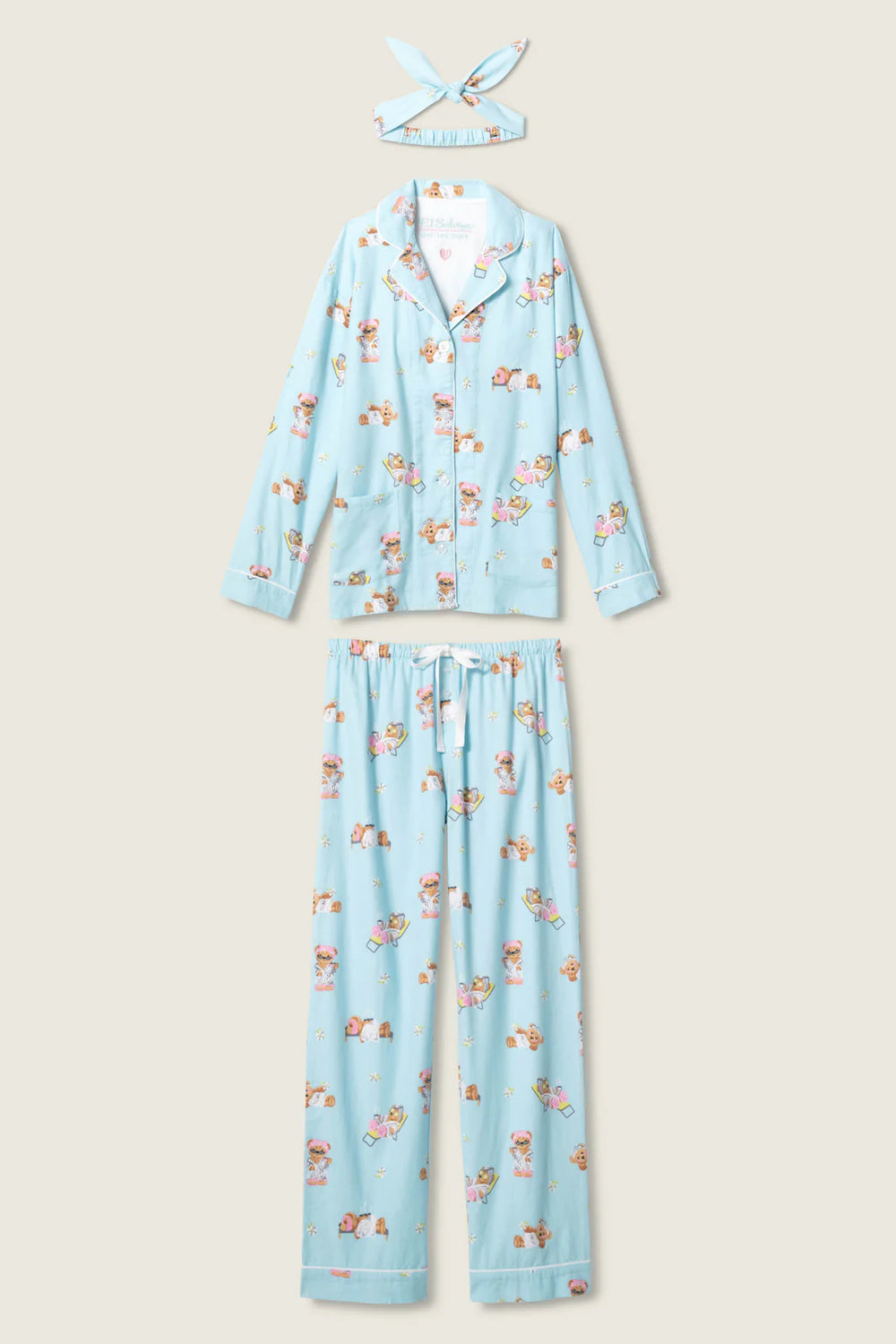 PJ Salvage Beary Cute Flannel Set Style RUFLPJ - Blue