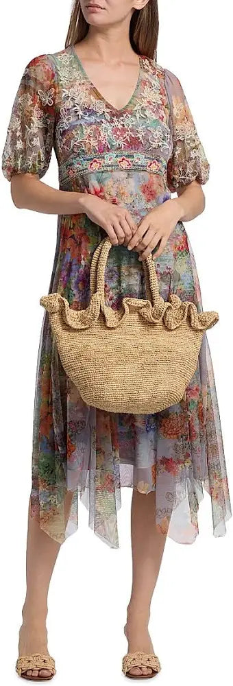 LAST ONE SZ L - Johnny Was Women's Sally Mesh Slip Dress Style C33925-6 Asteria