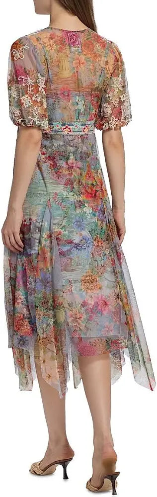 LAST ONE SZ L - Johnny Was Women's Sally Mesh Slip Dress Style C33925-6 Asteria